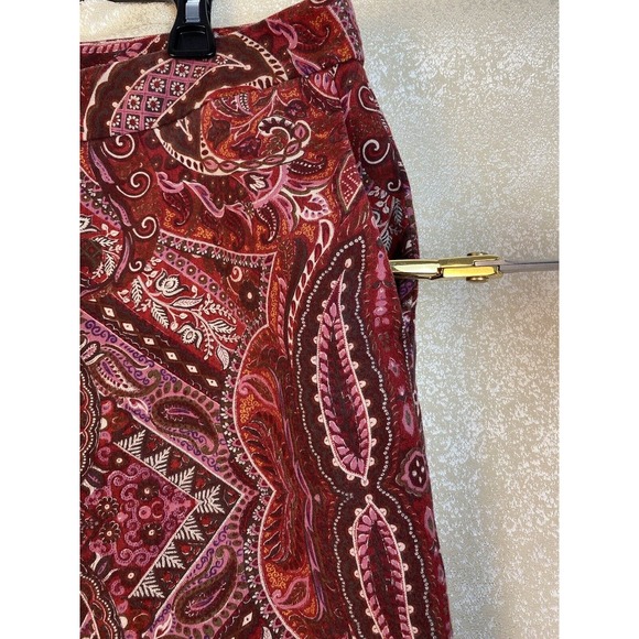 August Silk Logic Women Pants Size 14 Boot cut Red Paisley Print Stretch Boho - Picture 3 of 12